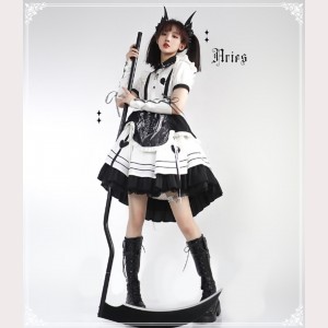 Aries Punk Lolita Style Blouse + Skirt Set by YingLuoFu (SF96)